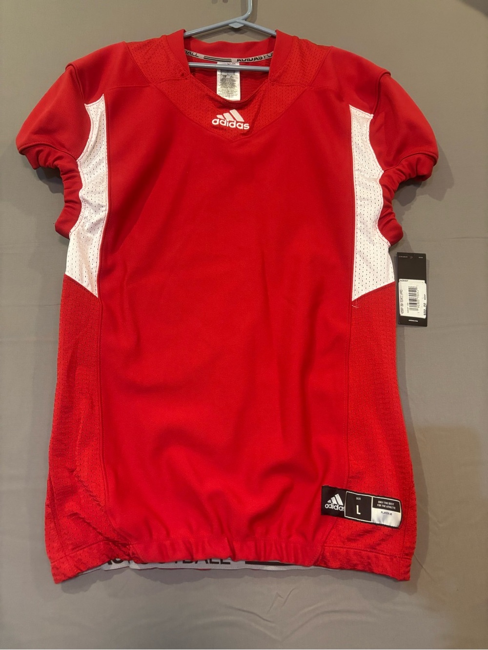 Mens Adidas Techfit Hyped J Football Practice Jersey Red AZ9307-370 Sz Large NWT